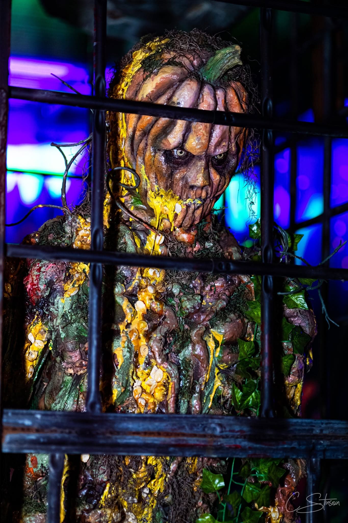 Creepy Hollow Woods creature actor behind bars